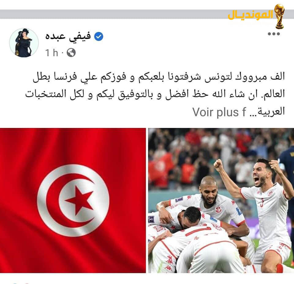 فيفي عبده بفوز تونس