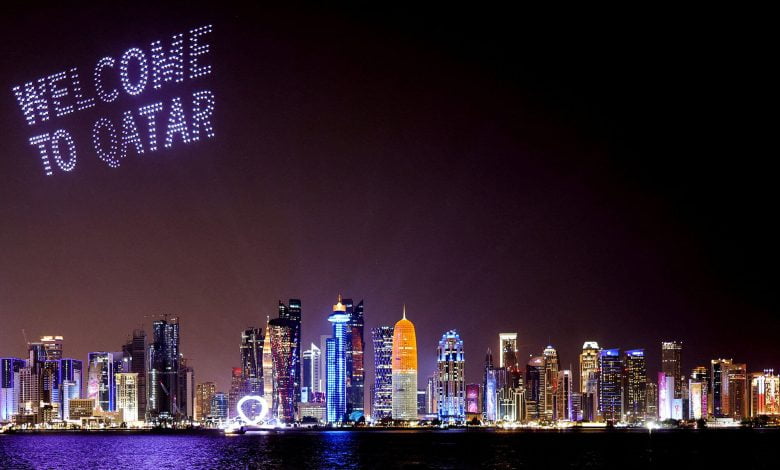 Drone show boven Doha Qatar op 14 november 2022. Reuters 2 2