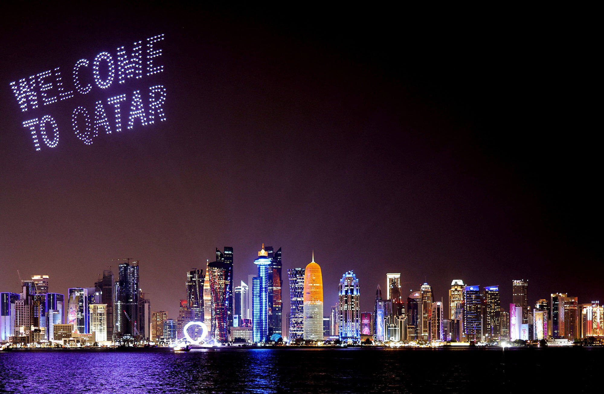 Drone show boven Doha Qatar op 14 november 2022. Reuters 2 2